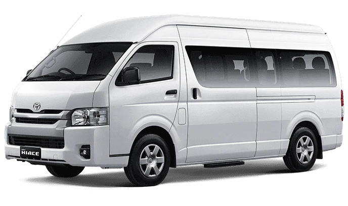 Toyota Hiace Commuter 14 seater rental mobil Surabaya include driver dan BBM